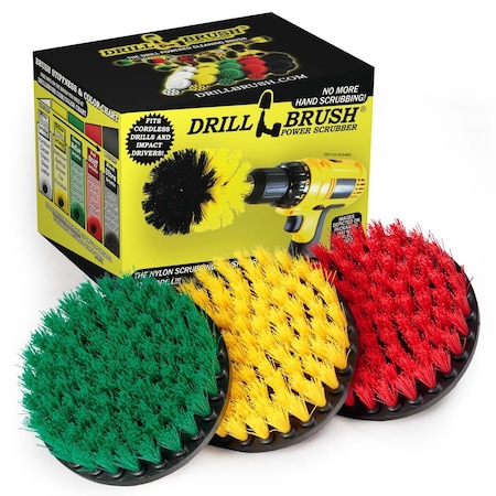 Drill Brush Power Scrubber By Useful Products 7 in W 5 in L Brush, Variety 5in-S-GRY-QC-DB